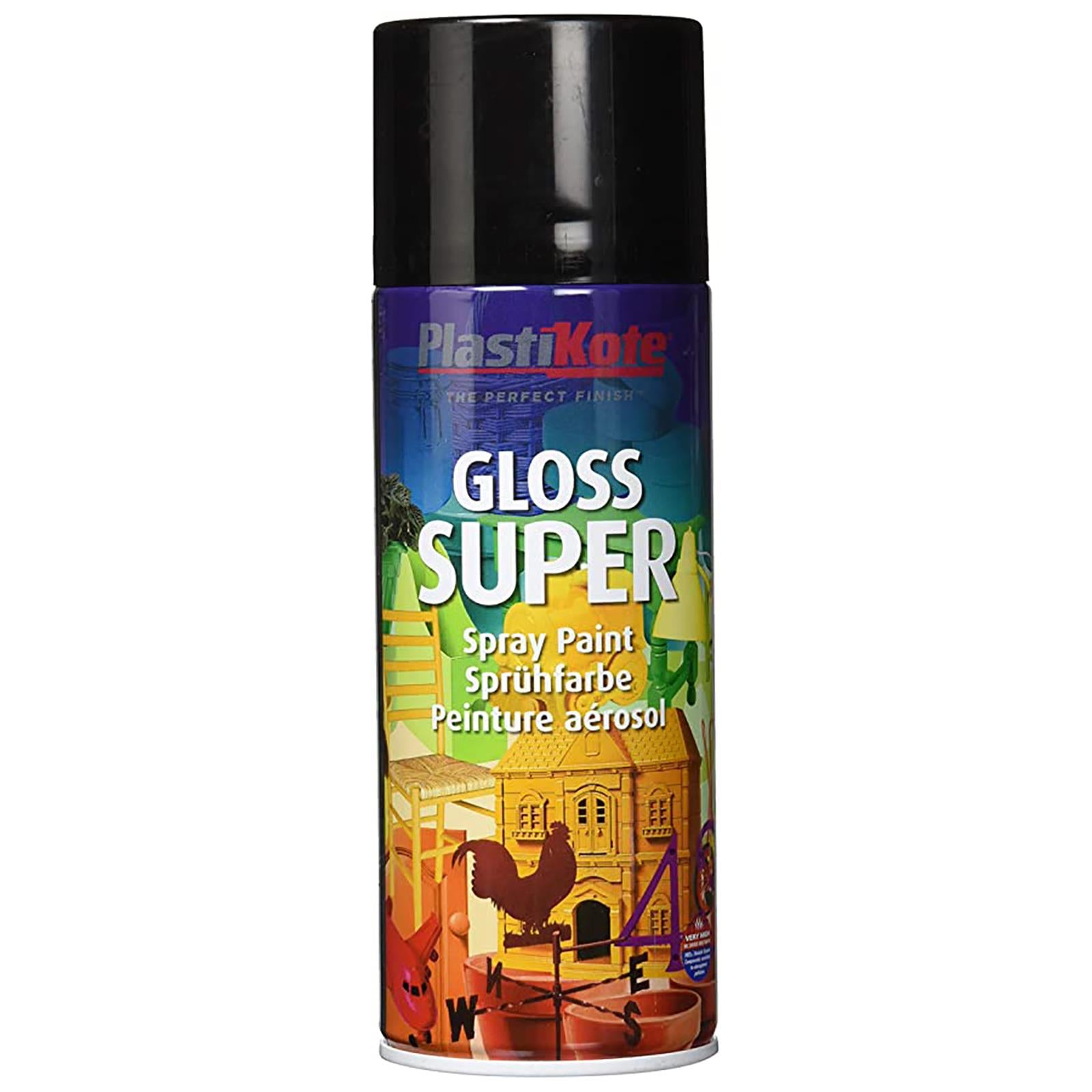 PlastiKote Gloss Super Spray Paint Black 400ml