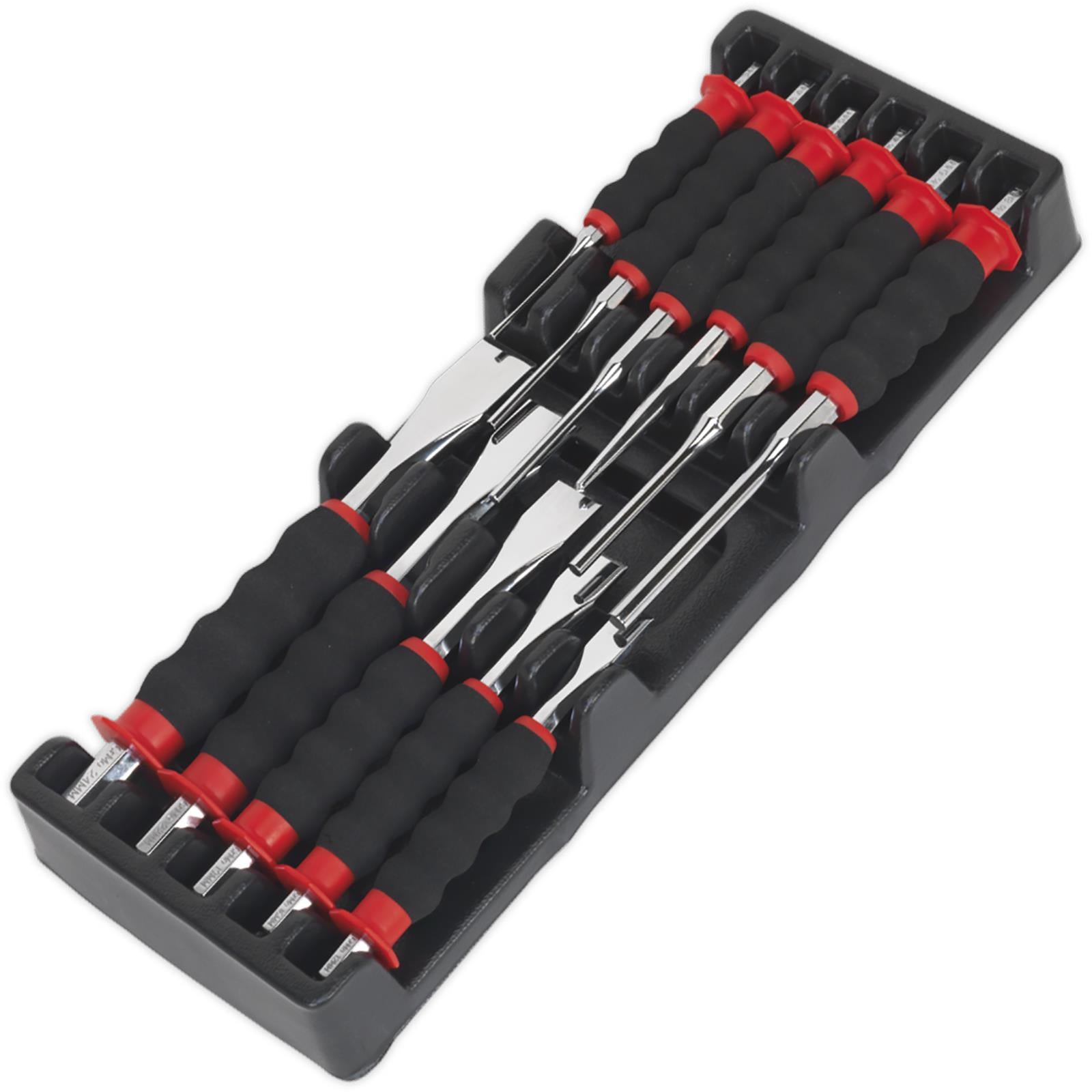 Sealey Sheathed Punch and Chisel Set 11 Piece Premier 3-8mm Punches 12-24mm Chisels