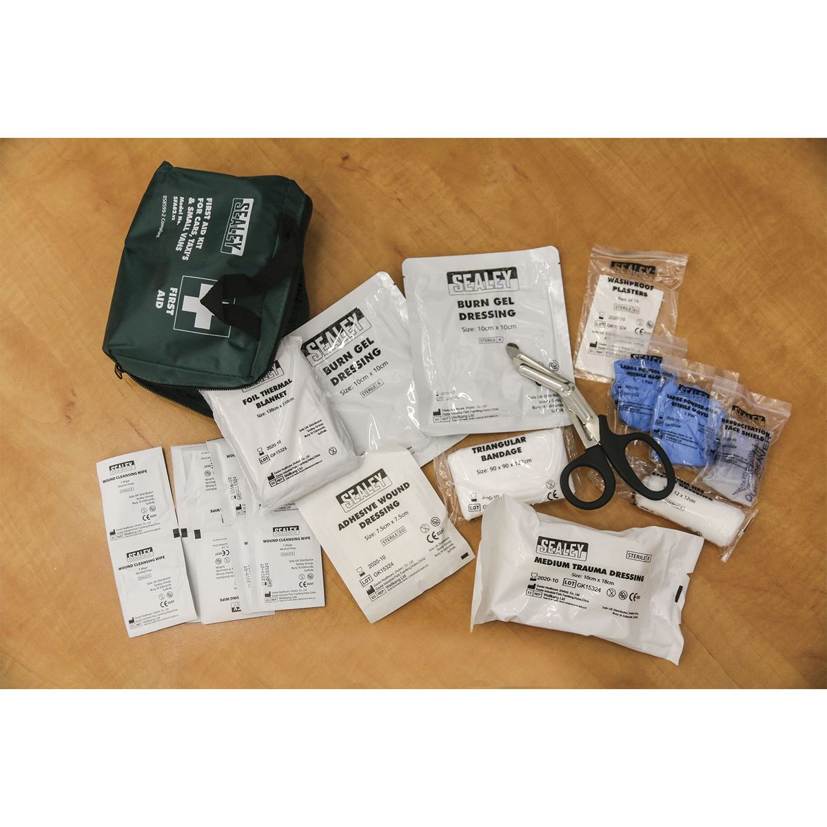Sealey First Aid Kit Medium for Cars, Taxis & Small Vans - BS 8599-2 Compliant