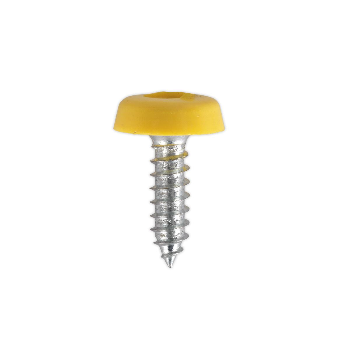 Sealey Numberplate Screw Plastic Enclosed Head 4.8 x 18mm Yellow Pack of 50