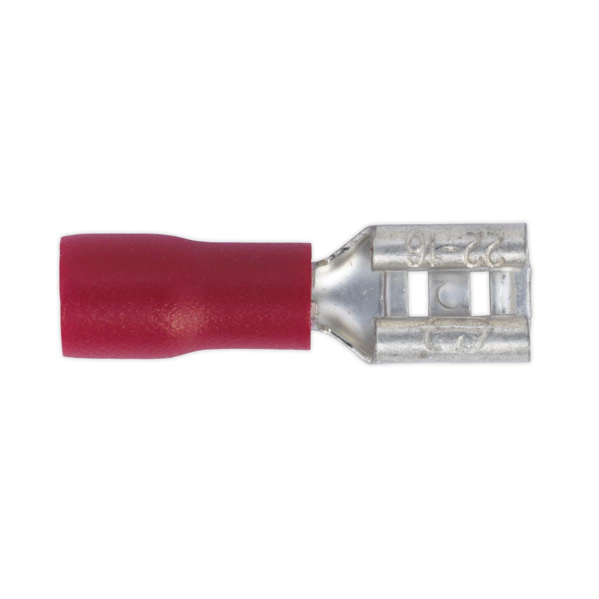 Sealey 100 Pack 4.8mm Red Push On Female Terminal