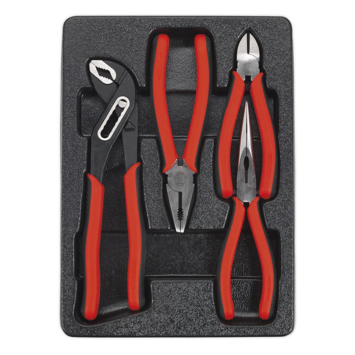 Sealey Premier Pliers Set Combi Water Pump Side Cutting Long Nose Serrated 4pc