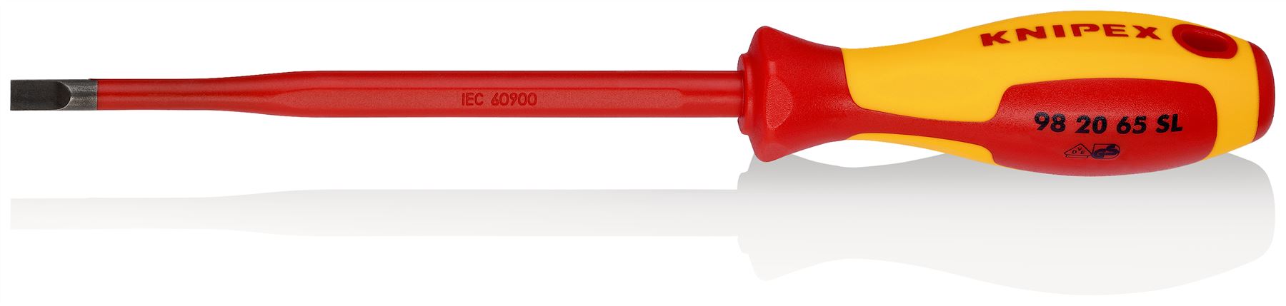 Knipex VDE Screwdriver (Slim) for Slotted Screws 1000V 6.5 x 1.2 x 150mm 98 20 65 SL