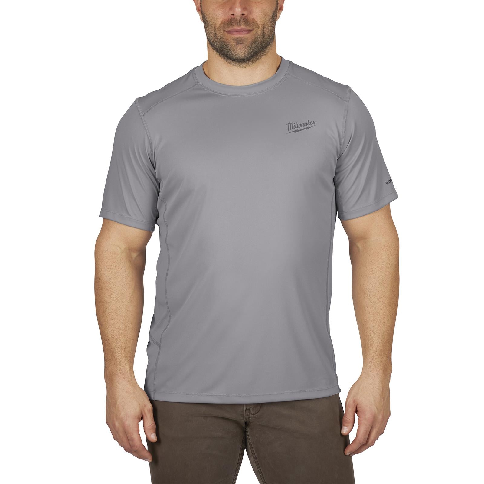 Milwaukee Short Sleeve Shirt Grey Workskin Light Weight Performance WWSSG