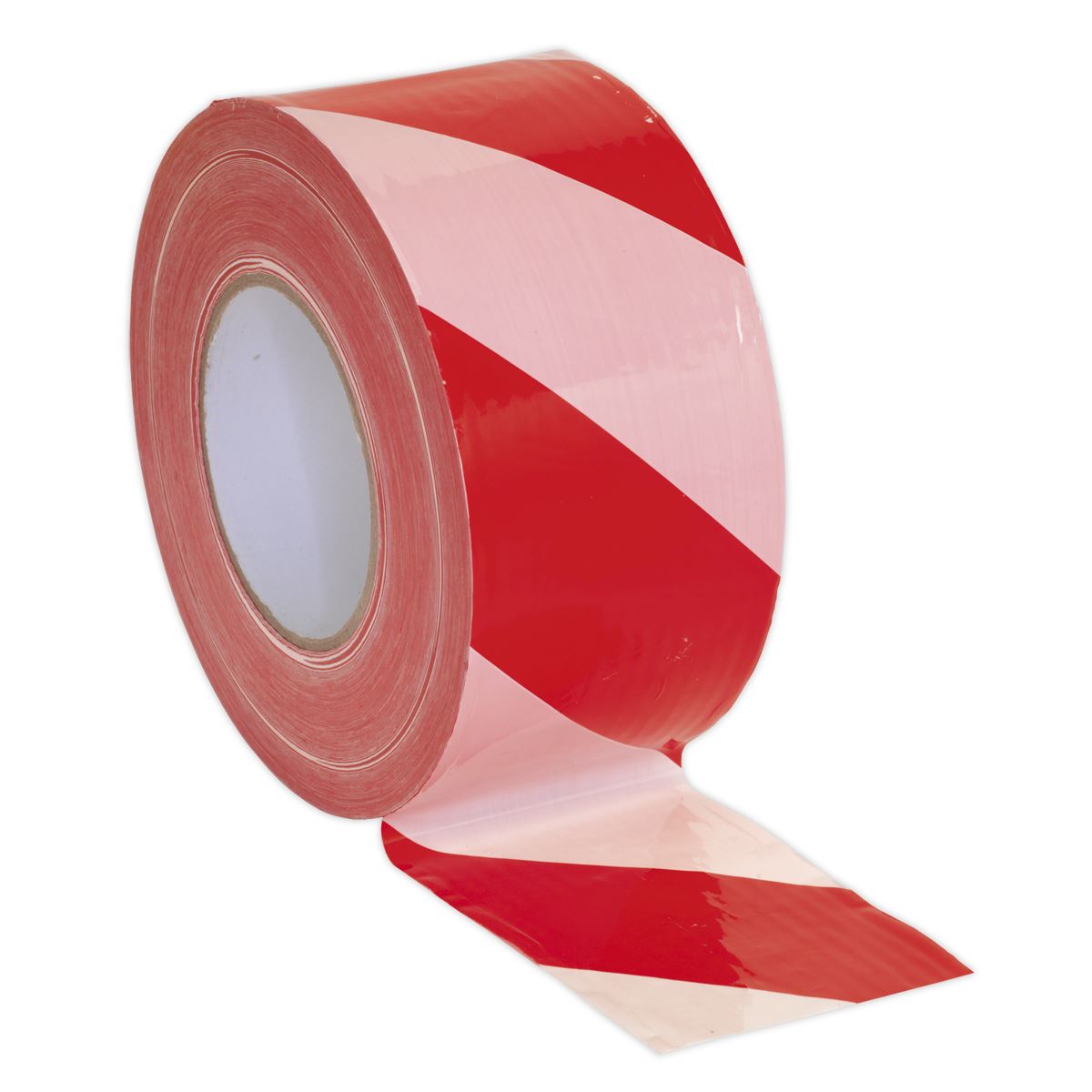 Sealey 80mm x 100m Non Adhesive Hazard Barrier Tape Red & White