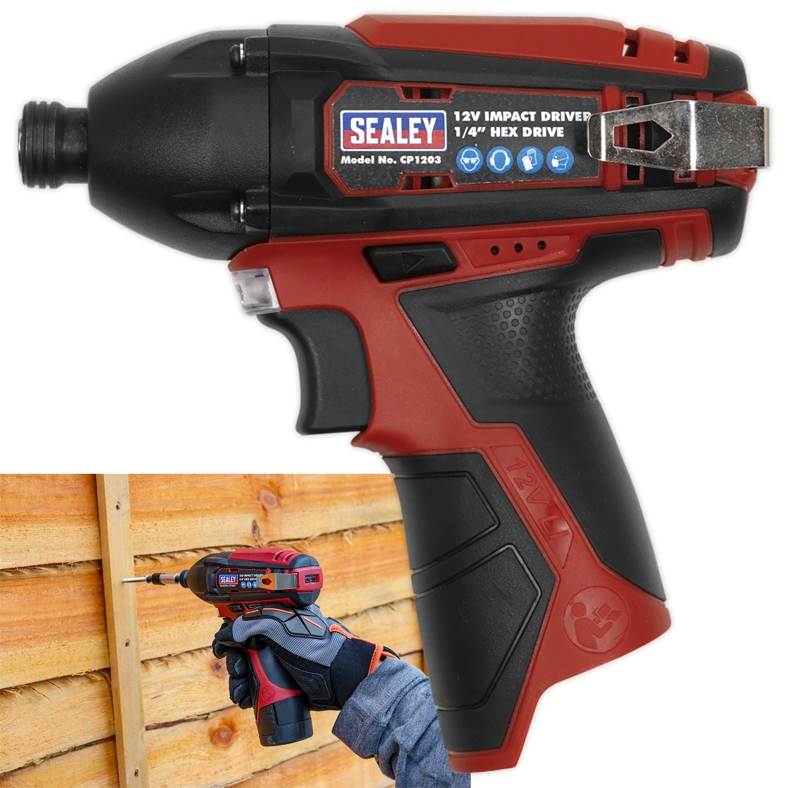 Sealey Cordless Impact Driver 1/4"Hex Drive 12V SV12 Series - Body Only