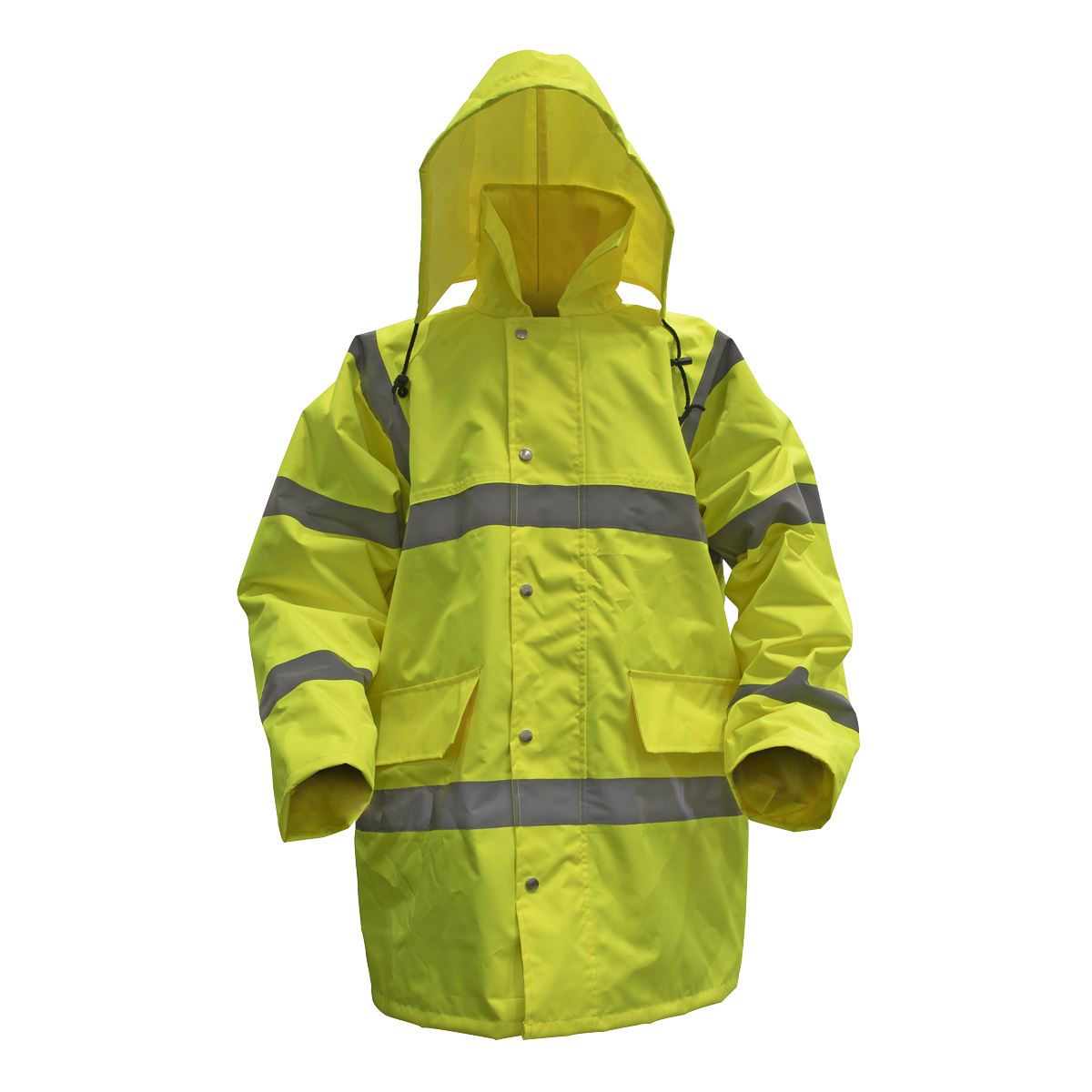 Worksafe by Sealey Hi-Vis Yellow Motorway Jacket with Quilted Lining - X-Large
