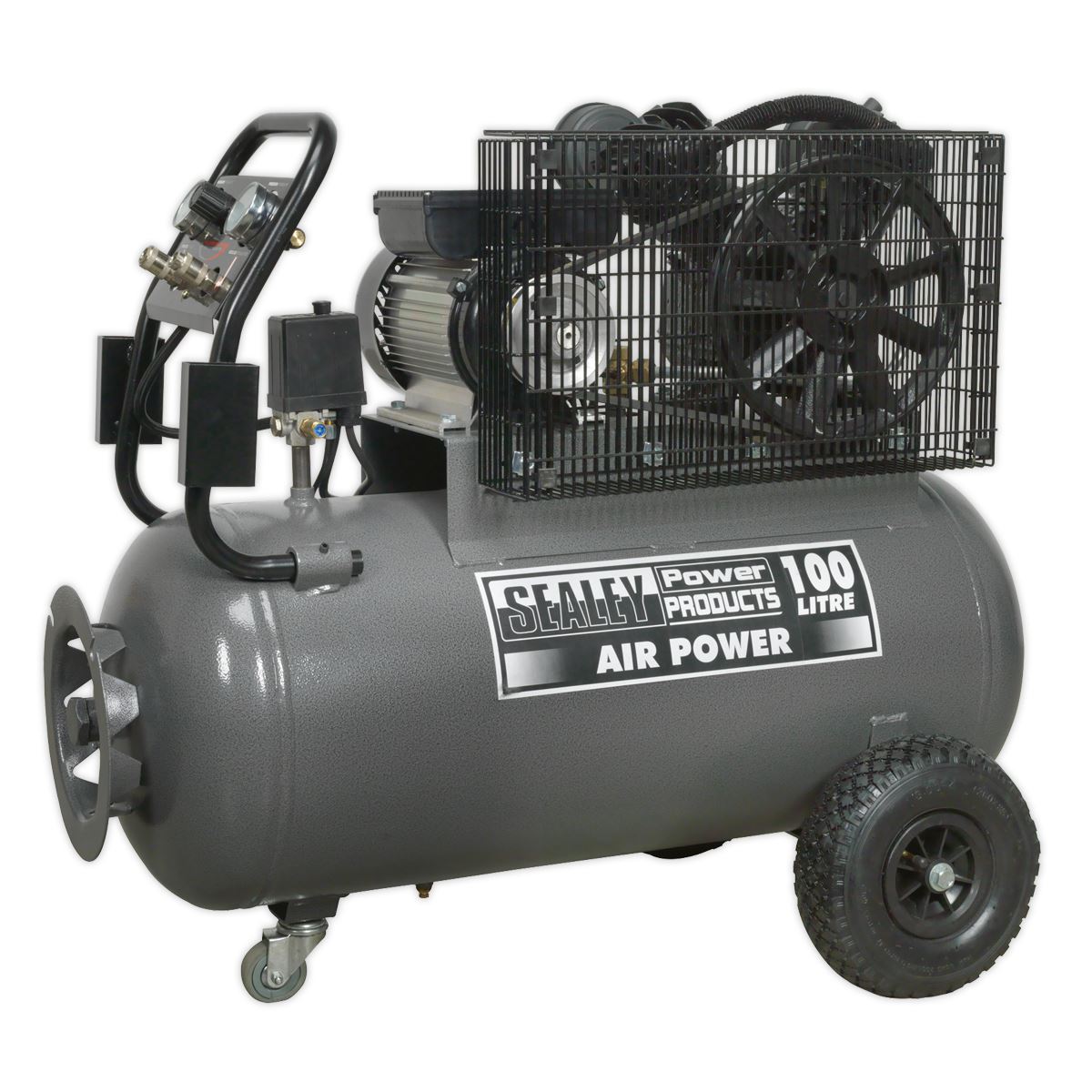 Sealey Premier Air Compressor 100L Belt Drive 3hp with Front Control Panel
