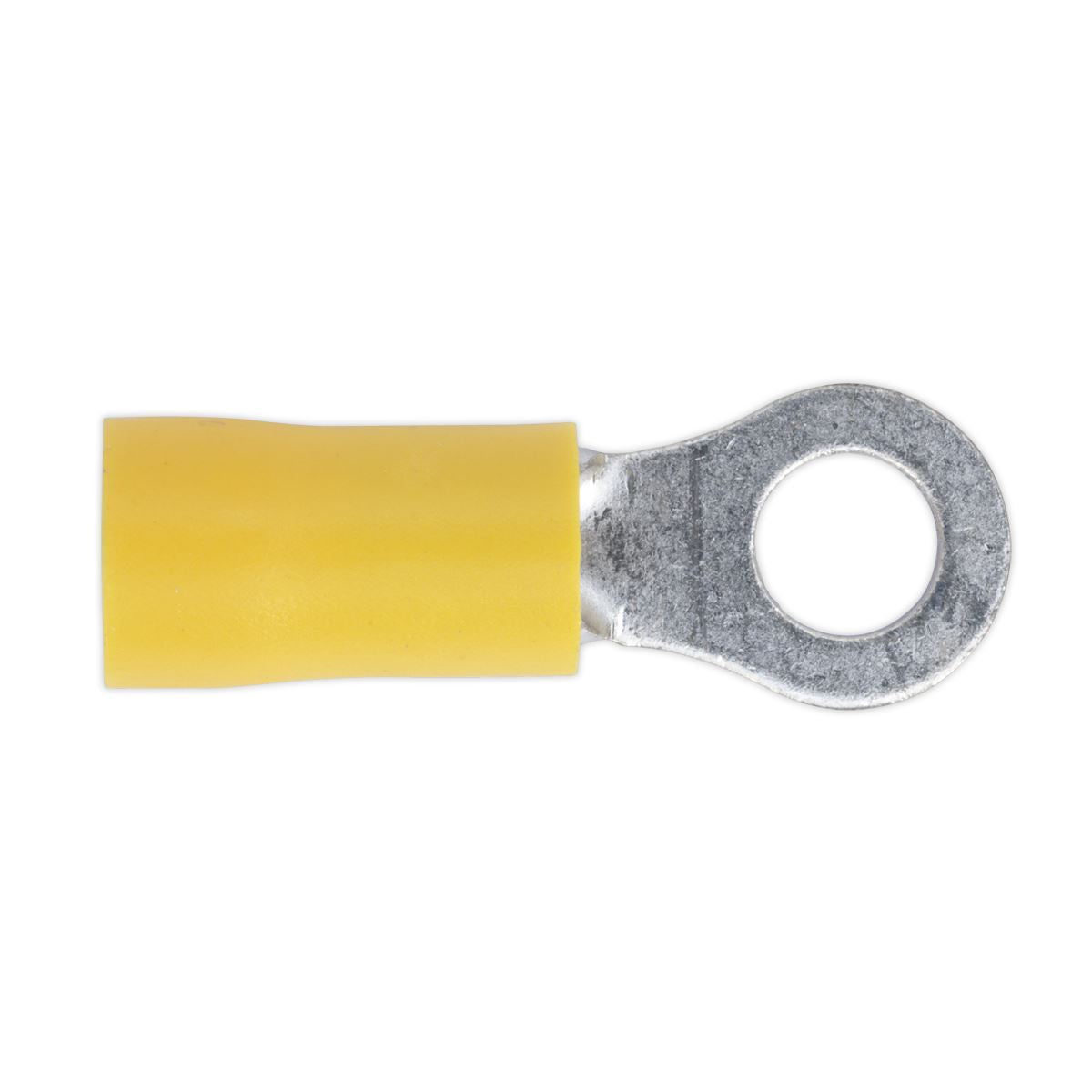 Sealey 100 Pack 5.3mm (2BA)Yellow Easy Entry Ring Terminal