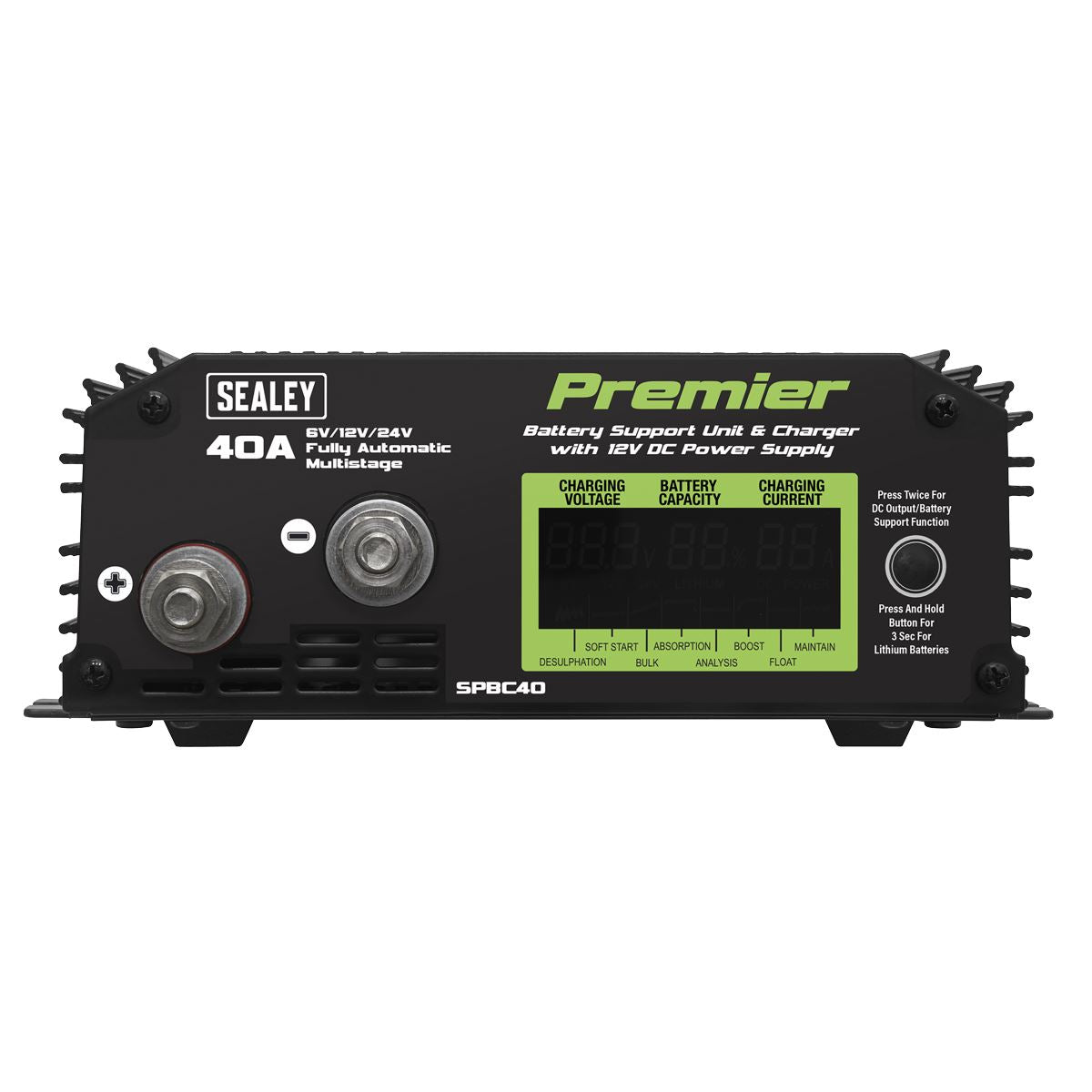 Sealey Premier Battery Support Unit Charger & Maintainer 40A