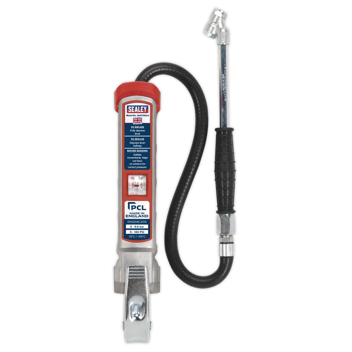 PCL Professional Tyre Inflator with Twin Push-On Connector