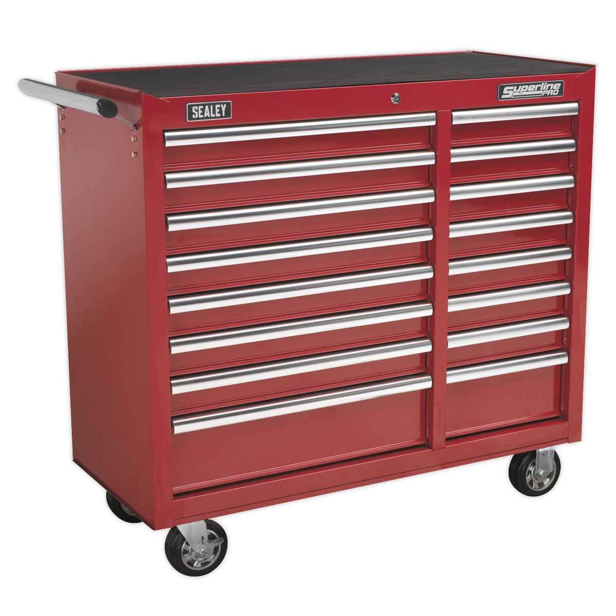 Sealey Superline Pro Rollcab 16 Drawer with Ball-Bearing Slides Heavy-Duty - Red