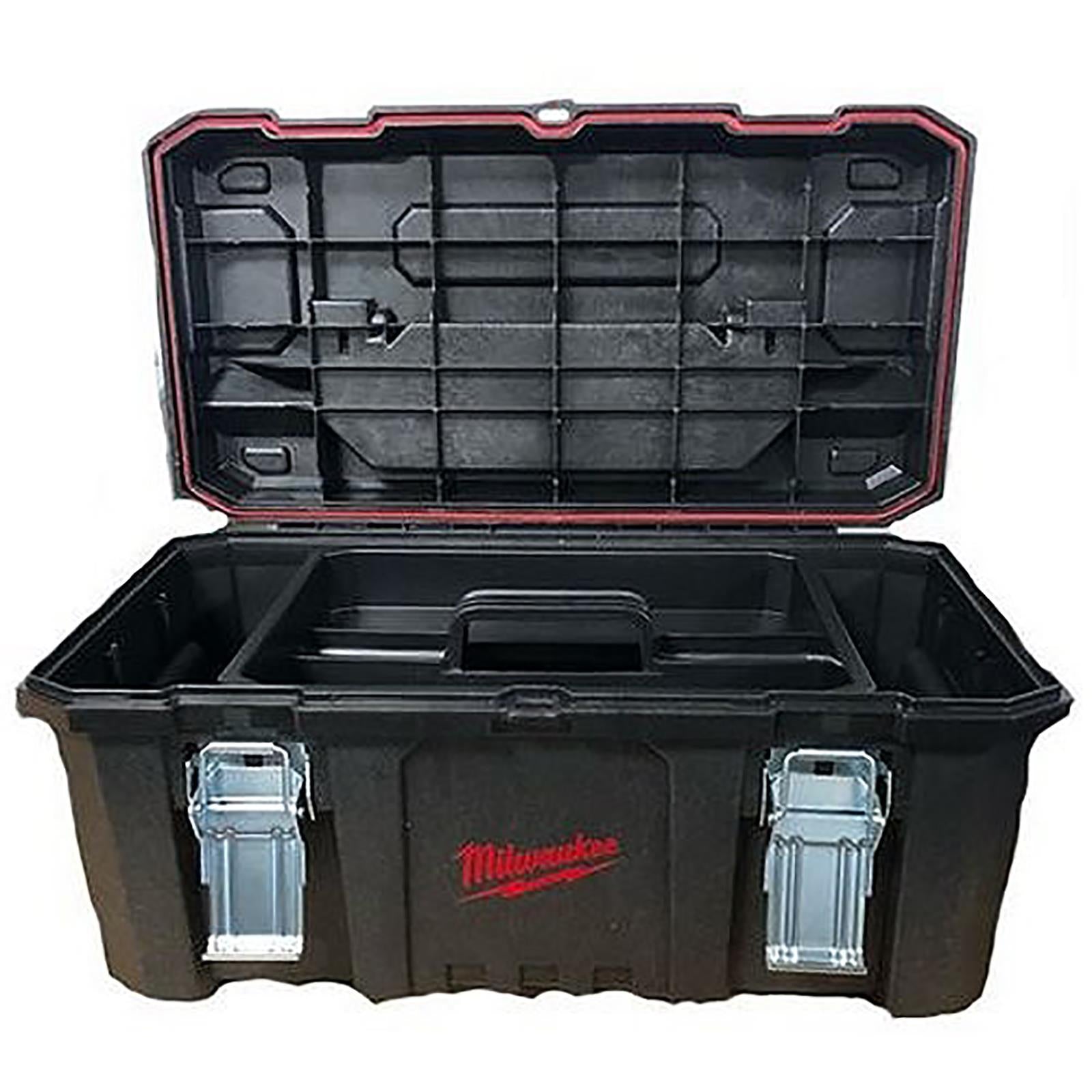 Milwaukee Site Toolbox Heavy Duty 21in Metal Latches and Internal Tote Tray