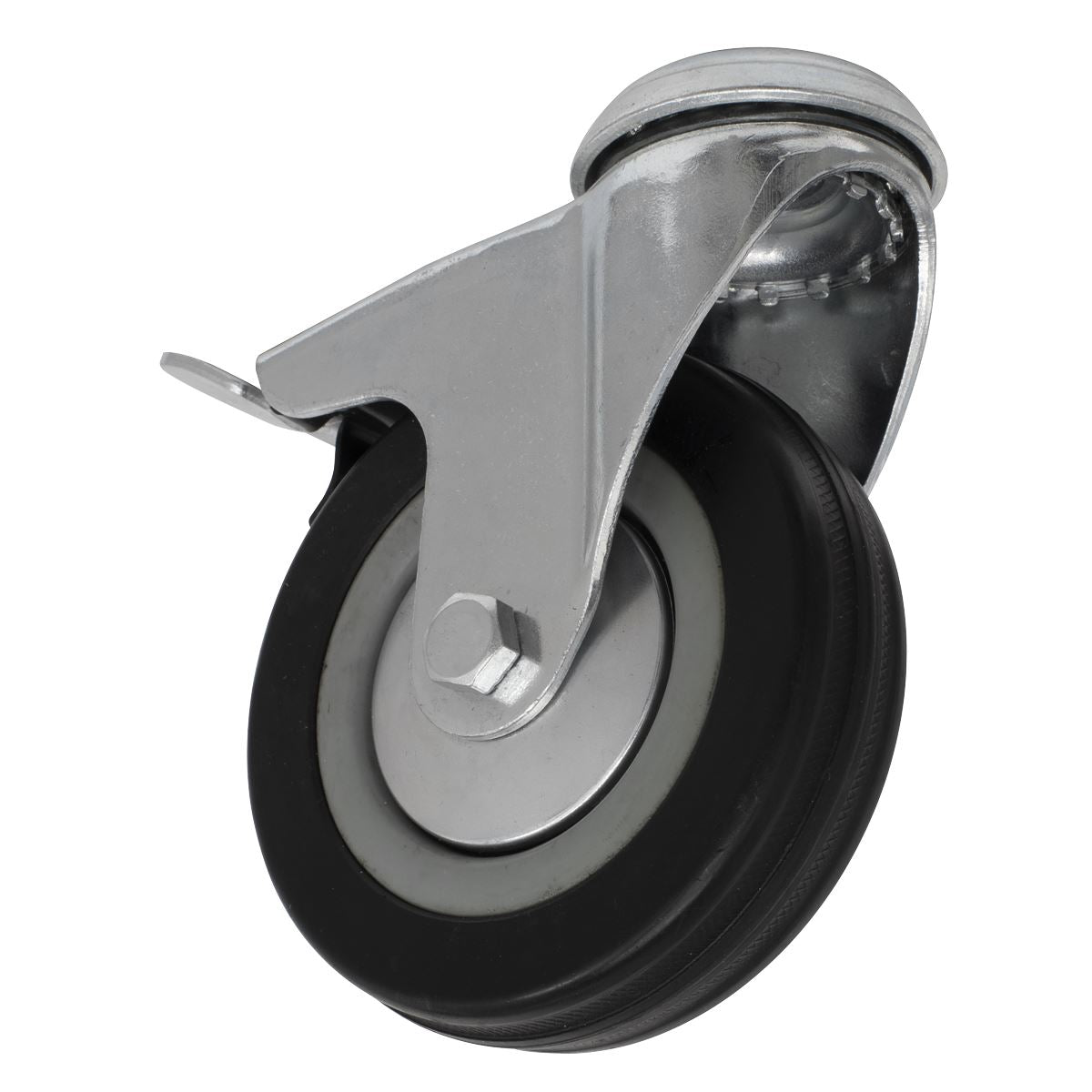 Sealey Castor Wheel Bolt Hole Swivel with Brake Ø100mm